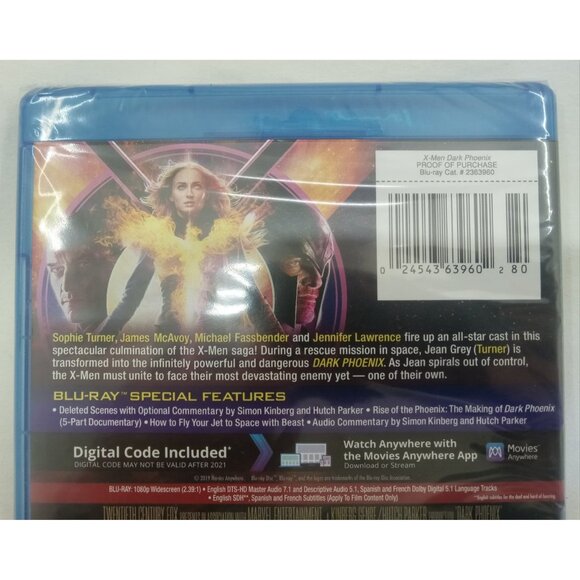 X-Men Dark Phoenix Blu-ray Digital Code Marvel Movie NEW Sealed - Picture 4 of 5